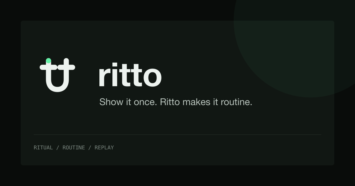 Screenshot of Ritto, Show one real operation, let Ritto AI complete the rest